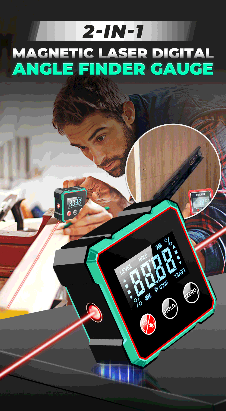 Digital Angle Finder with Electronic Laser Level